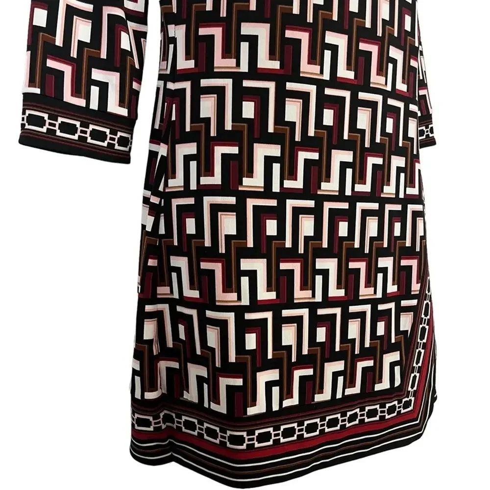 WHITE HOUSE BLACK MARKET WHBM Embroidered Collar Mini Jersey Knit Dress sz XXS